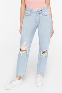 Distressed High-Rise Mom Jeans | Forever 21 | Forever 21 (US)