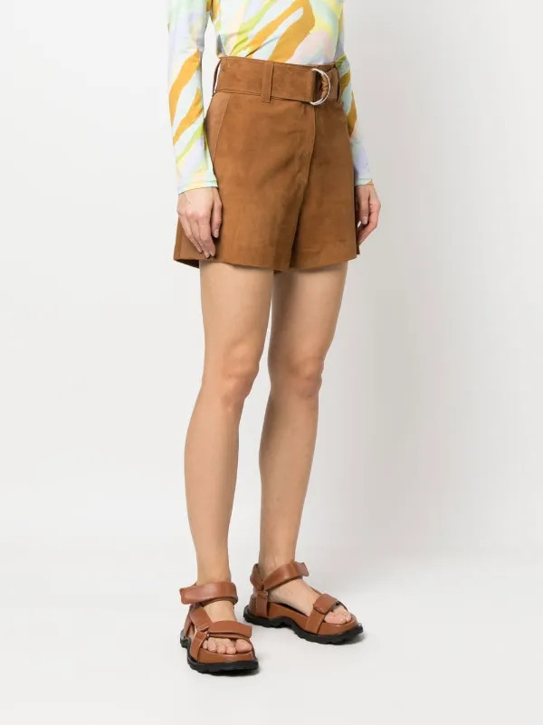 tan suede shorts | Farfetch Global