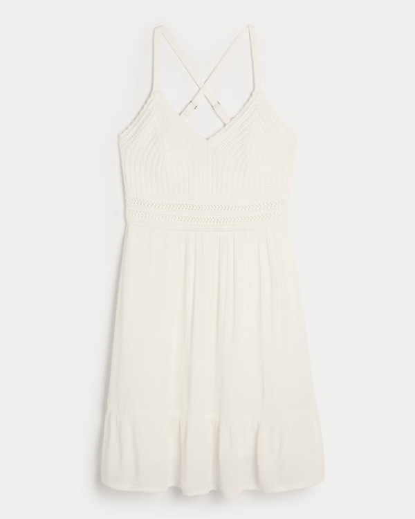 Women's Crochet-Style Mix Mini Dress | Women's Dresses & Rompers | HollisterCo.com | Hollister (US)