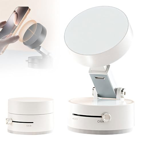 Upgrade Vacuum Magnetic Suction Phone Holder, 2025 New Foldable Strong Magnetic Car Phone Holder, Retractable Double-Sided Magnetic Suction Phone Mount Compatible with All Smartphones (White) | Amazon (US)