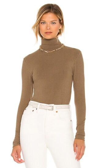 Brooke Turtleneck Bodysuit in Sage | Revolve Clothing (Global)