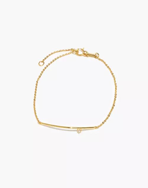 Delicate Collection Demi-Fine White Topaz Bar Chain Bracelet | Madewell