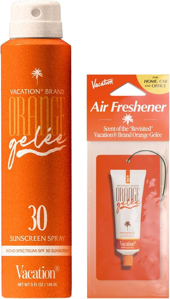 Vacation Orange Gelée SPF 30 Sunscreen Spray Oil & Air Freshener Bundle, Tanning Oil with SPF, S... | Amazon (US)