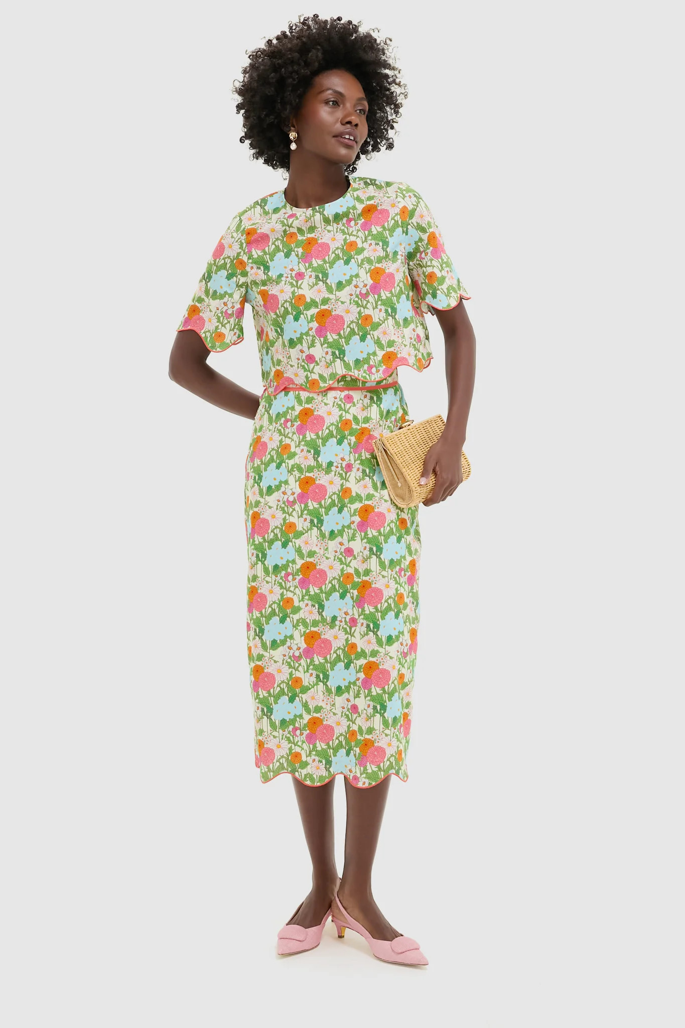 Multi Green Begonia Floral Ezra Blouse | Tuckernuck (US)