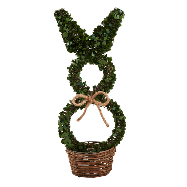 Large Boxwood Bunny Sitter | Mud Pie