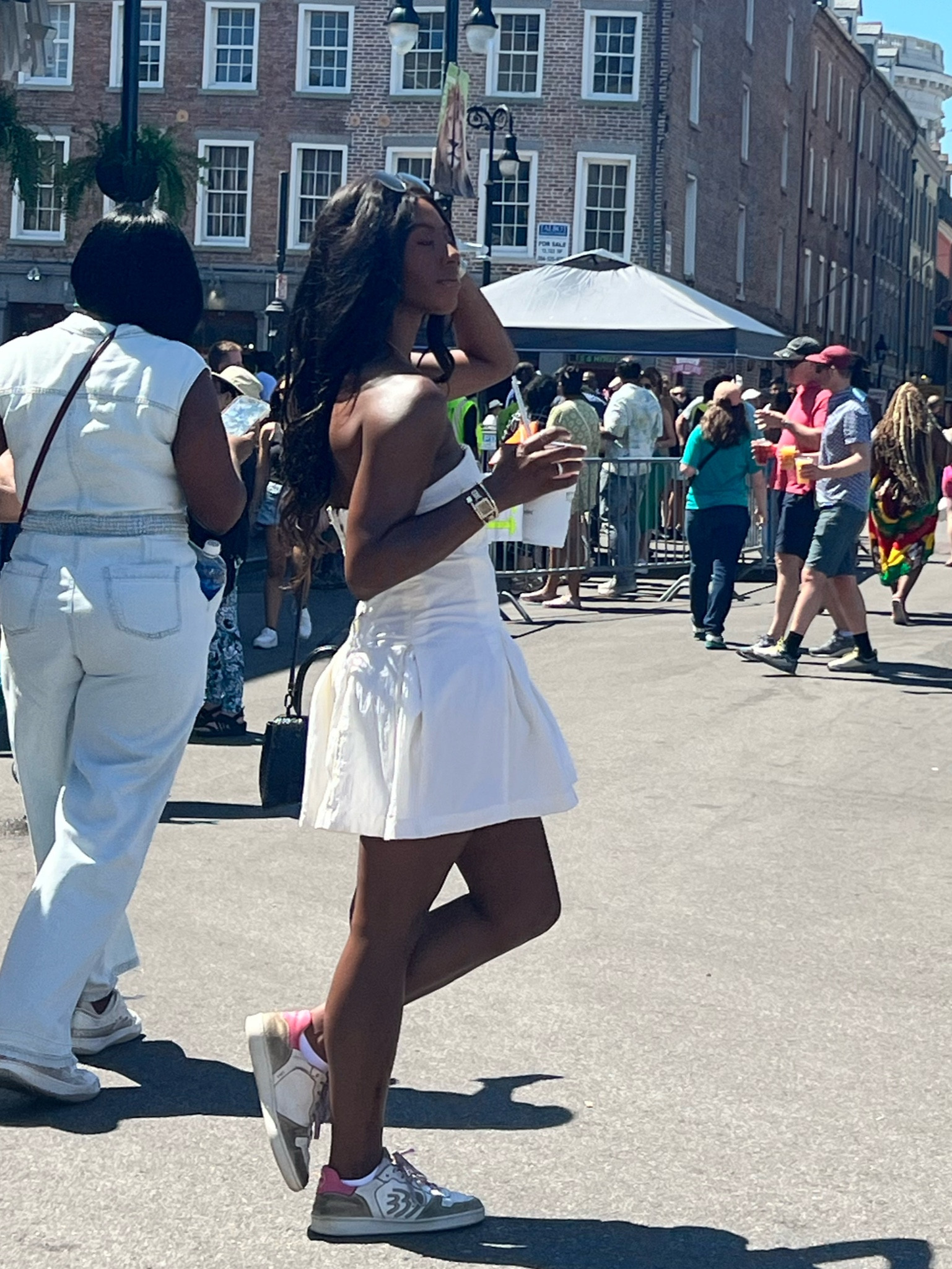 French Quarter Fest featuring this fabulous strapless mini dress. 
I love a dress and sneakers moment 

#LTKstyletip #LTKSeasonal #LTKFestival