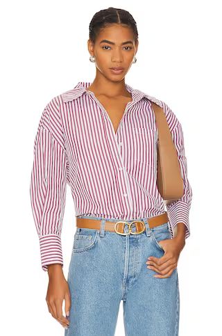 ANINE BING Mika Shirt in Red & White Stripe from Revolve.com | Revolve Clothing (Global)