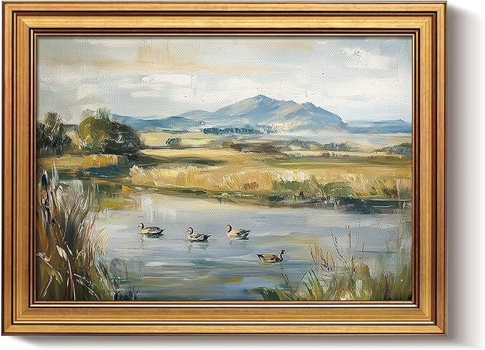 Bzstyleart Vintage Wall Art Decor for Living Room, Gold Framed Canvas Wall Art Home Decor Aesthet... | Amazon (US)