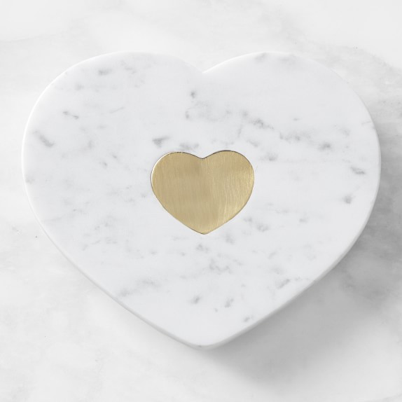 Heart Trivet Marble and Brass | Williams-Sonoma