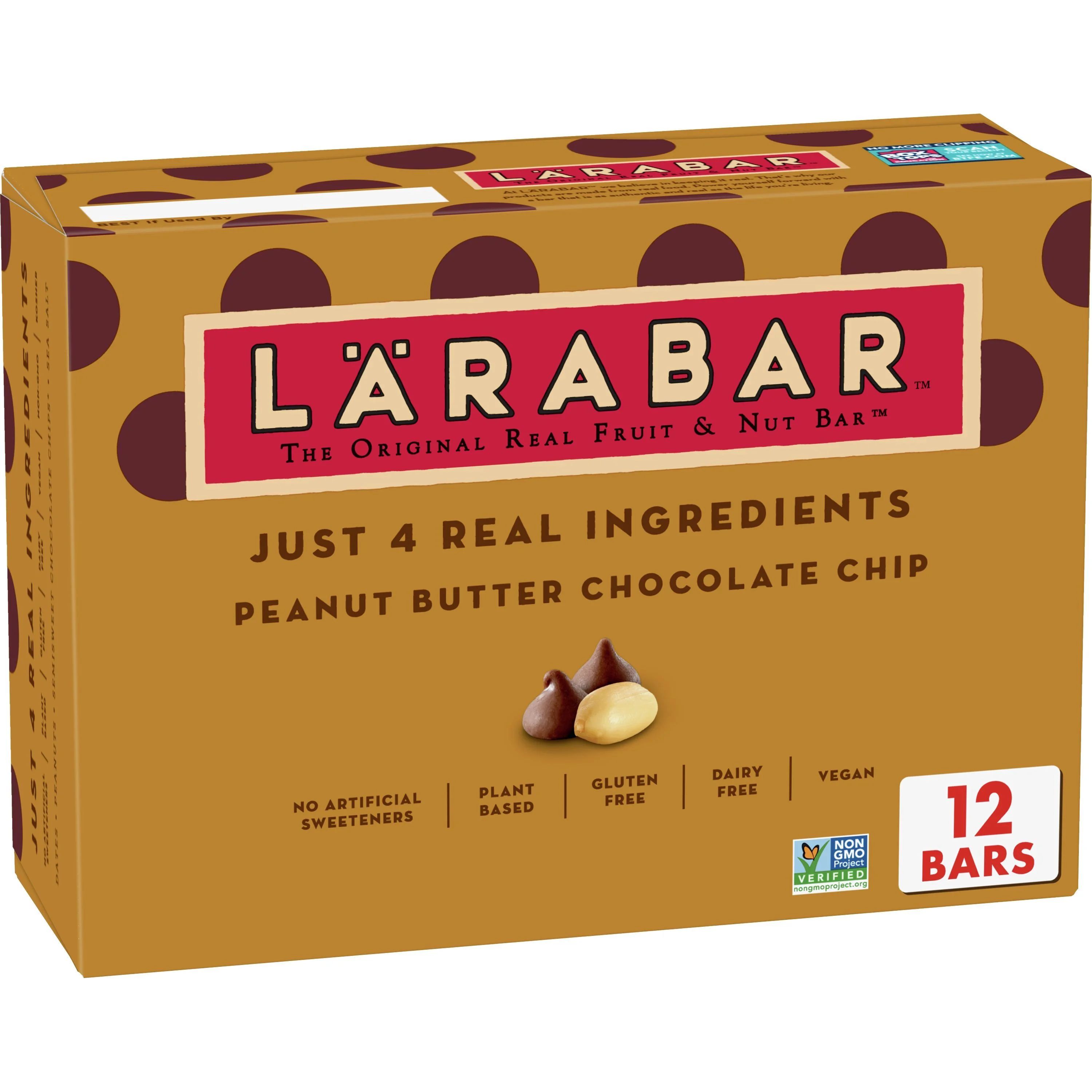 Larabar Peanut Butter Chocolate Chip, Gluten Free Fruit & Nut Bar, 12 Ct - Walmart.com | Walmart (US)