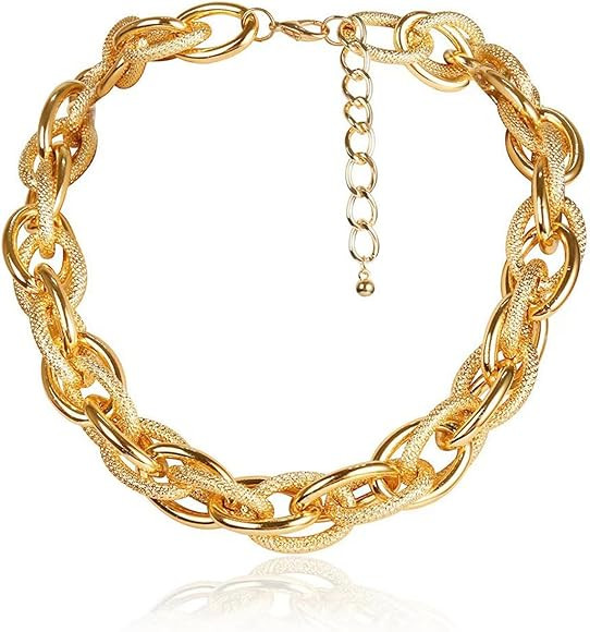 Chunky Gold Necklace Chunky Necklaces for Women Gold Statement Necklace Thick Link Chain Necklace... | Amazon (CA)