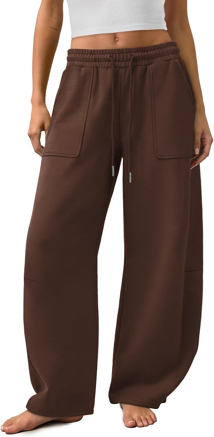 Barrel Sweatpants Women Baggy Wide Leg Sweat Pants with Pockets | Amazon (US)
