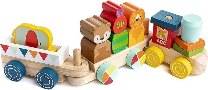 KIDS PREFERRED World of Eric Carle The Very Hungry Caterpillar Wooden Train Set, 15 Pieces | Amazon (US)