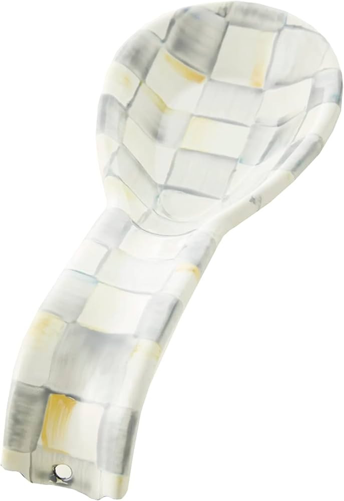 MacKenzie-Childs Sterling Check Enamel Spoon Rest, Kitchen Decor for Counter | Amazon (US)