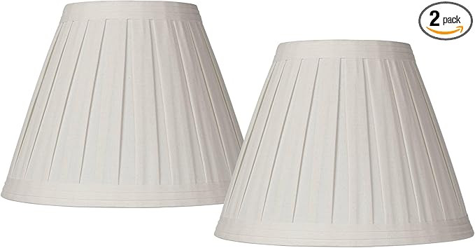 Set of 2 Creme Linen Box Pleated Medium Drum Lamp Shades 7" Top x 14" Bottom x 11" High (Spider) ... | Amazon (US)