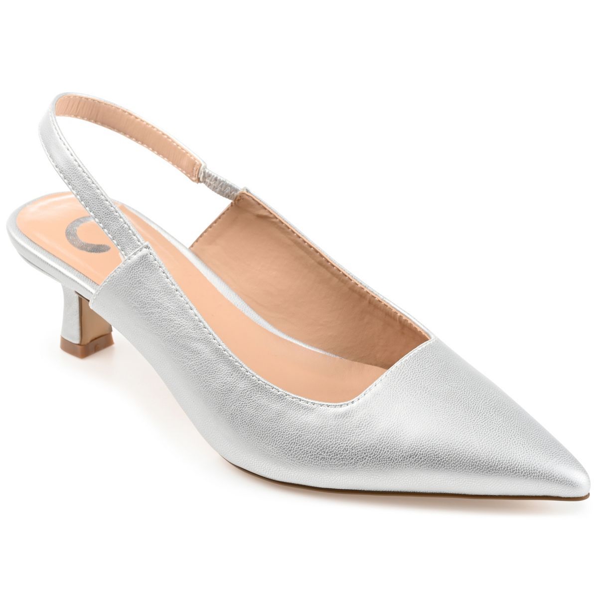 Journee Collection Womens Medium and Wide Width Paulina Kitten Heel Sling Back Pointed Toe Pumps | Target