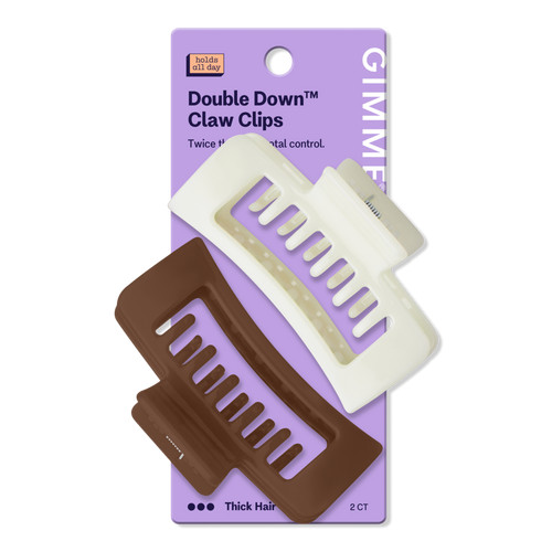 Cream/Brown Thick Hair Double Teeth Rectangle Claw Clip - GIMME beauty | Ulta Beauty | Ulta