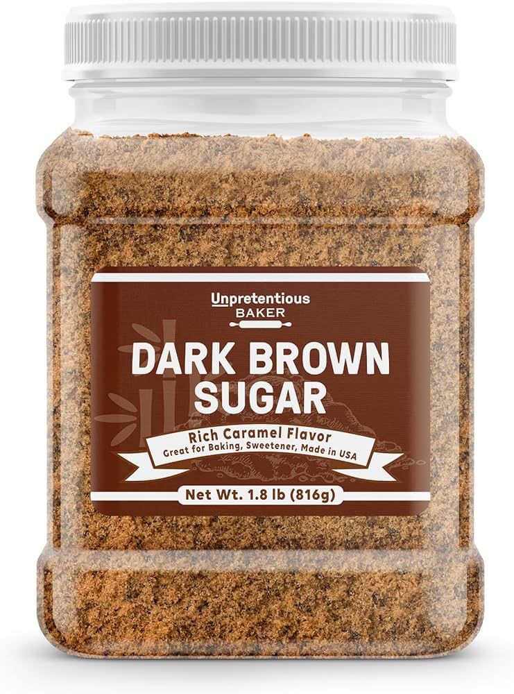 Unpretentious Dark Brown Sugar, Great for Baking, Rich Caramel Flavor, Sweetener (1.8 Pound) | Amazon (US)