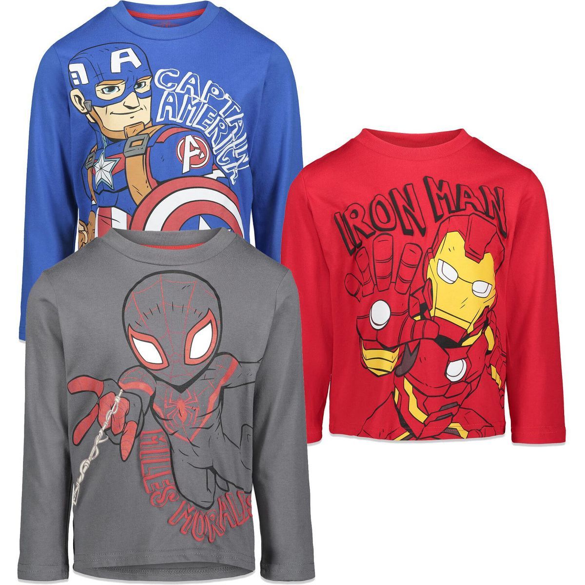Marvel Avengers 3 Pack Lon Sleeve Graphic T-Shirts | Target