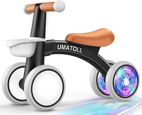 Umatoll Colorful Lighting Baby Balance Bike Toys for 1 Year Old Boys Gifts, Adjustable Seat Baby ... | Amazon (US)