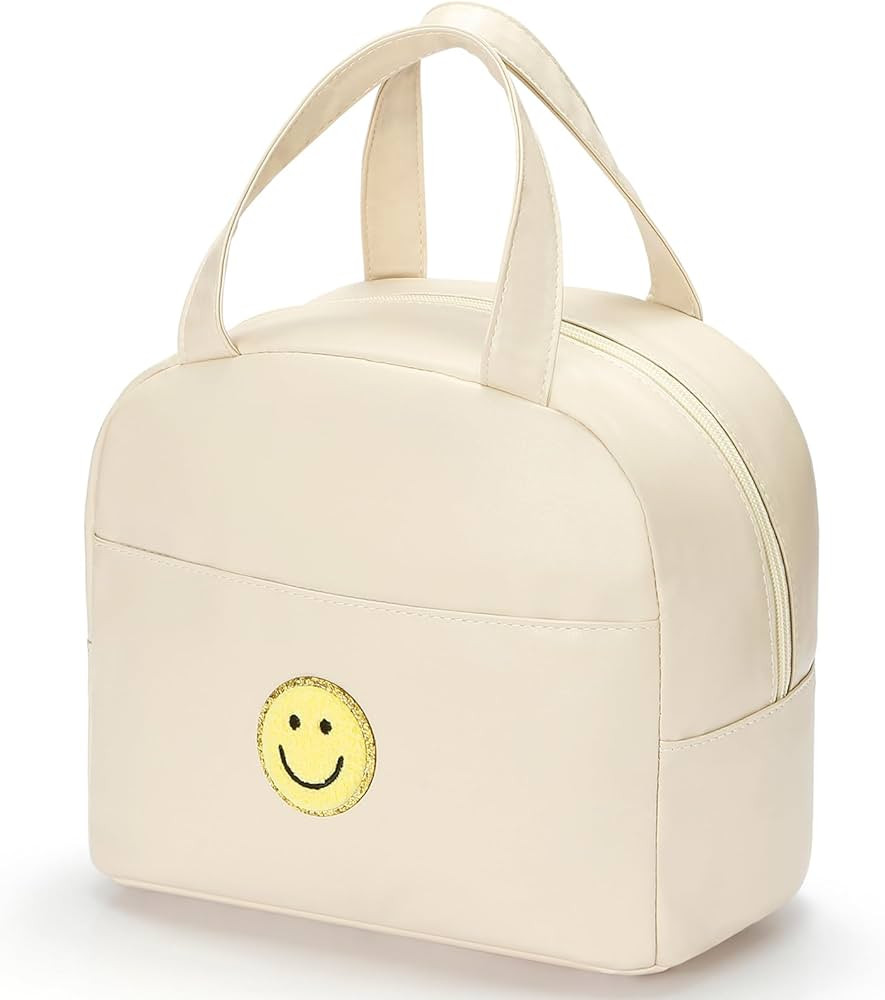 POETIC WREATH Lunch Bag for Women Large Insulated Box Reusable Tote with Preppy Bag,Soft Leather ... | Amazon (US)