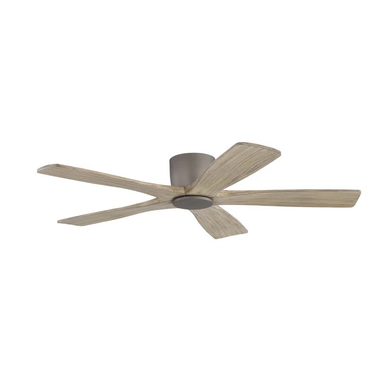 Milan 48inch 6 Solid Wood Blades Dc Motor Indoor Flush Mount Ceiling Fan With Remote, Charcoal Gr... | Wayfair North America