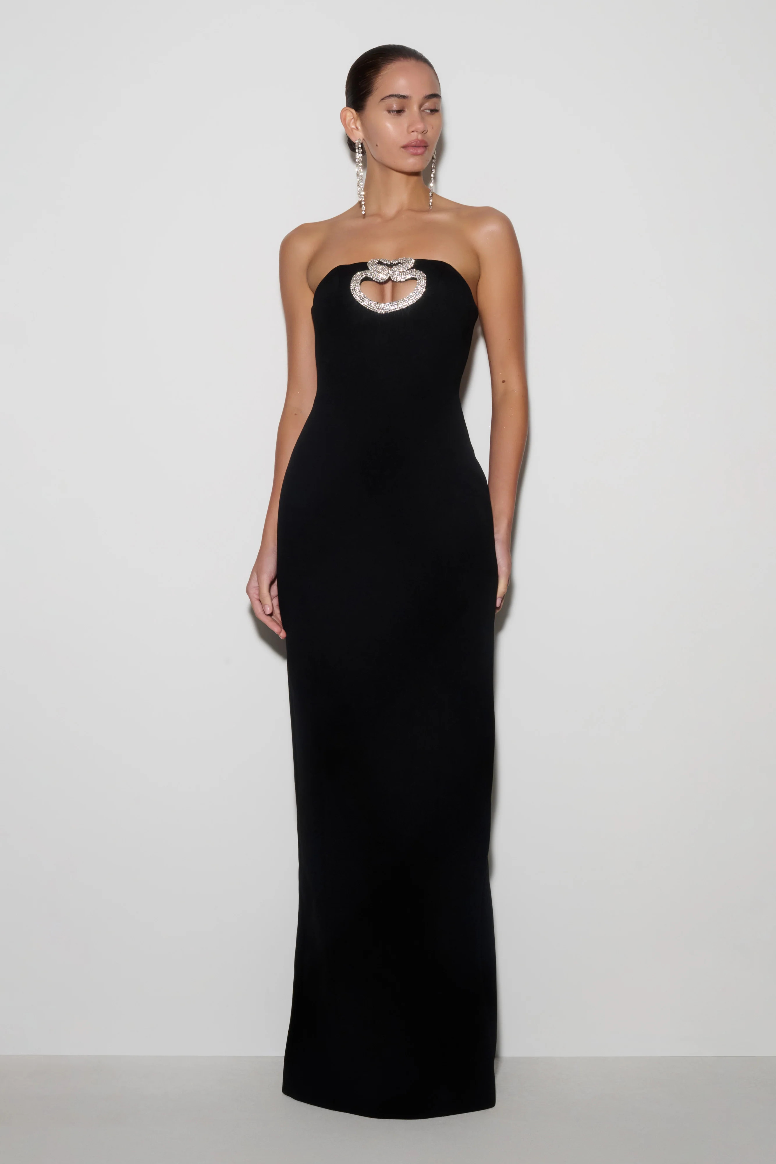 Hilda Embellished Strapless Maxi Dress - Black | Meshki (APAC)