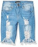 COVER GIRL Women's Ripped Bermuda Shorts Distressed Destroyed Juniors Plus Size, Light Blue raw, 5 | Amazon (US)