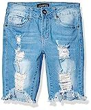 COVER GIRL Women's Ripped Bermuda Shorts Distressed Destroyed Juniors Plus Size, Light Blue raw, 5 | Amazon (US)