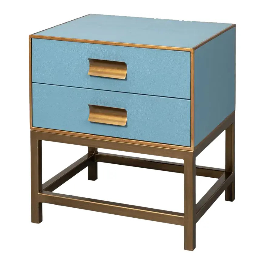 Modern Blue End Table | Chairish