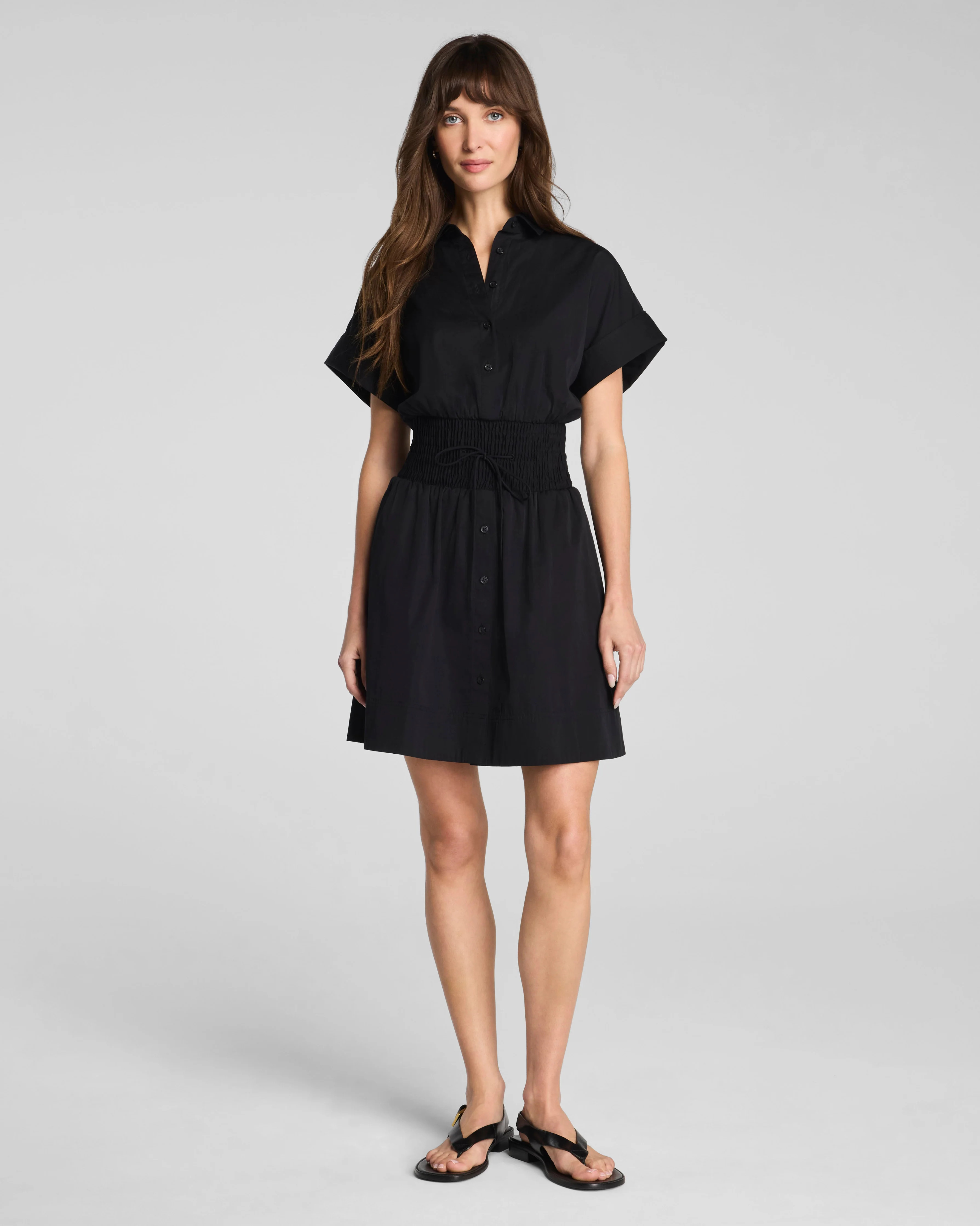 SPANX® Poplin Smocked Mini Shirt Dress | Supima® Cotton | Spanx