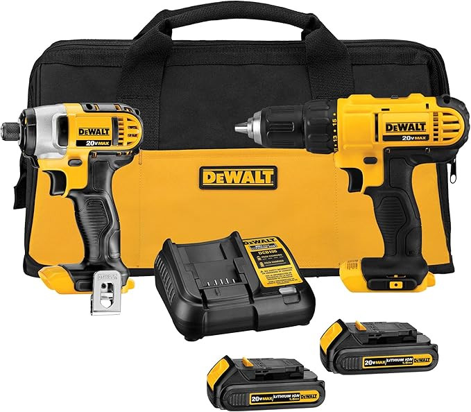DEWALT 20V MAX Cordless Drill and Impact Driver, Power Tool Combo Kit , Includes 2 Batteries, Cha... | Amazon (US)