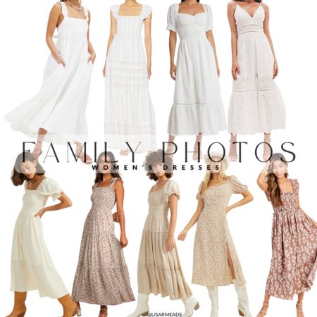 Summer family dresses for women. 
Beach photos, family pictures, picture outfit, style, women’s fashion 