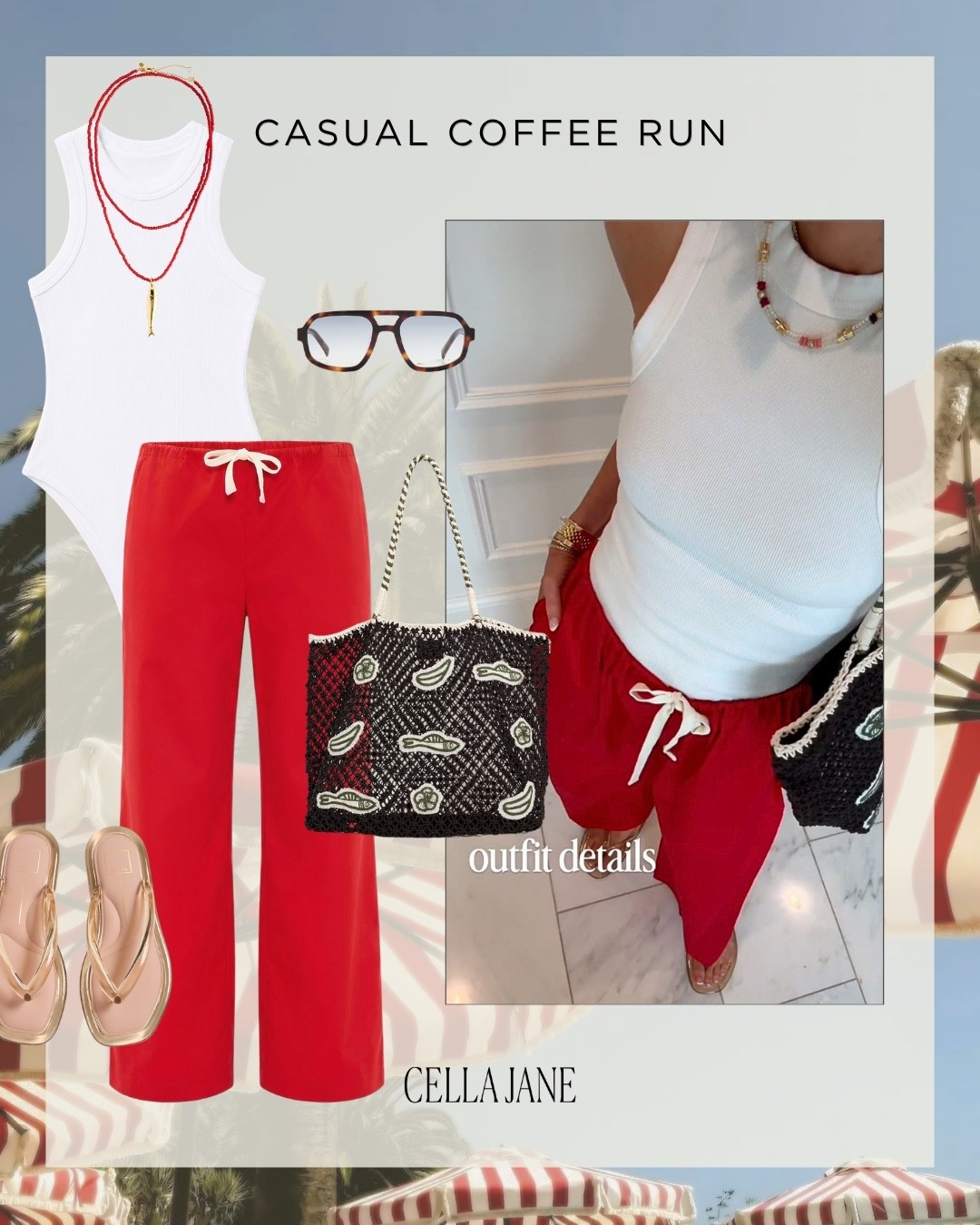 Love these red l pants! I'm wearing size XS and styled it for a casual day out.

#LTKsummer #LTKstyletip