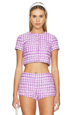 MAJORELLE Jeanie Top in Purple Plaid from Revolve.com | Revolve Clothing (Global)