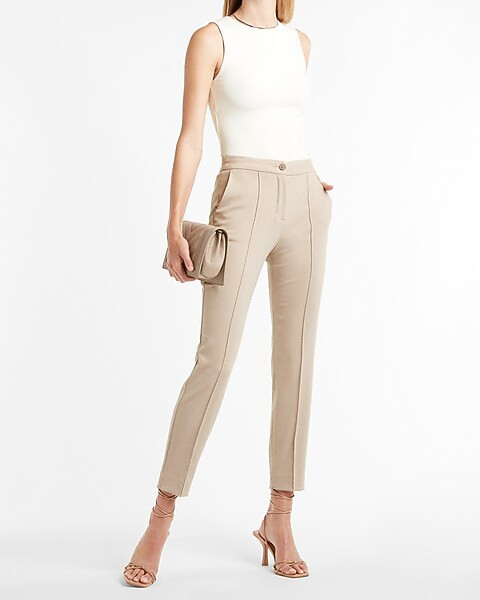 High Waisted Seamed Front Ankle Pant | Express