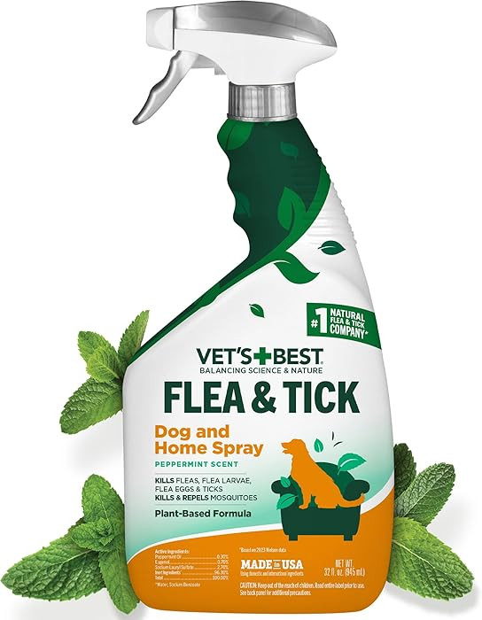Vet's Best Spray para pulgas y garrapatas para interiores, tratamiento de pulgas y garrapatas de ... | Amazon (US)