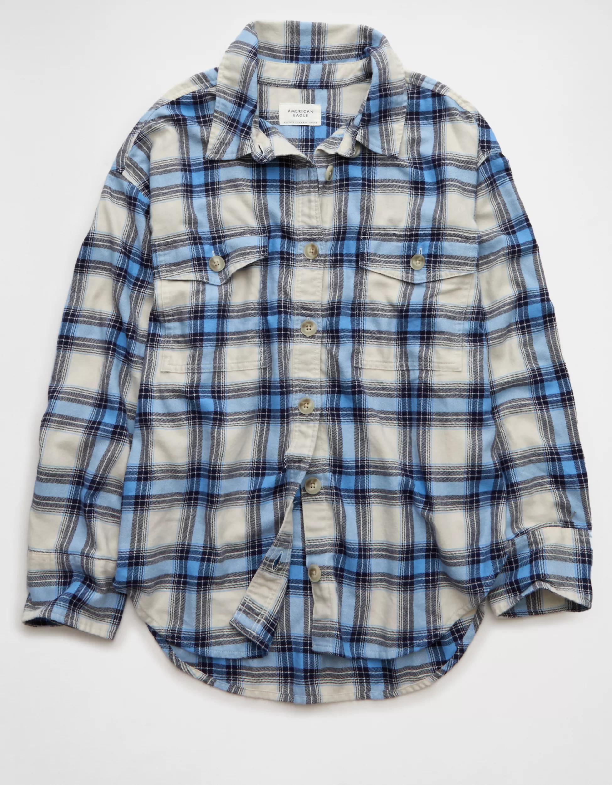 AE Plaid Button-Up Shirt | American Eagle Outfitters (US & CA)