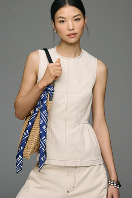 Maeve Crew-Neck Peplum Tank Top | Anthropologie (US)