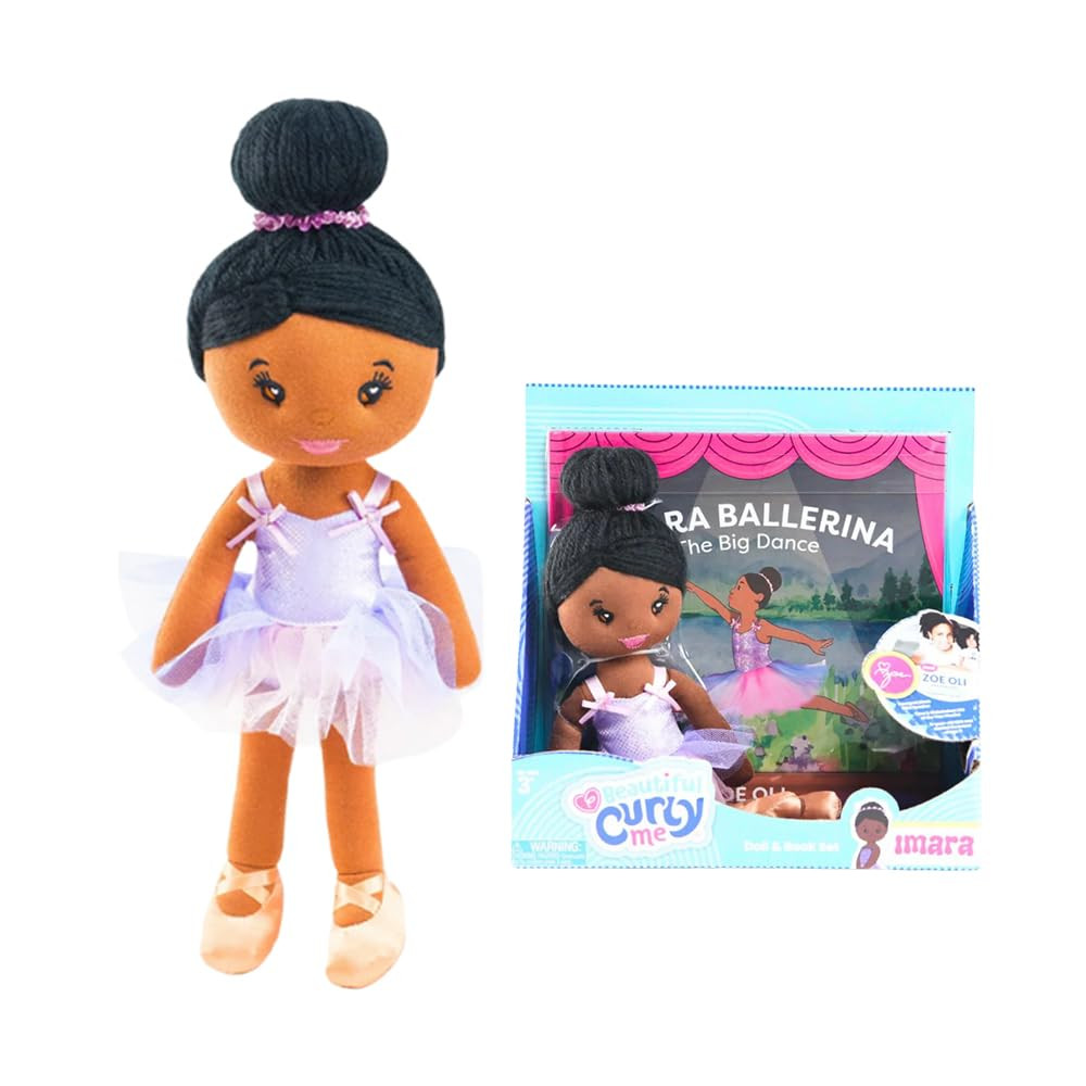 Imara Ballerina Plush Doll and Storybook Set - 10" Soft Black African American Doll for Girls Age... | Amazon (US)