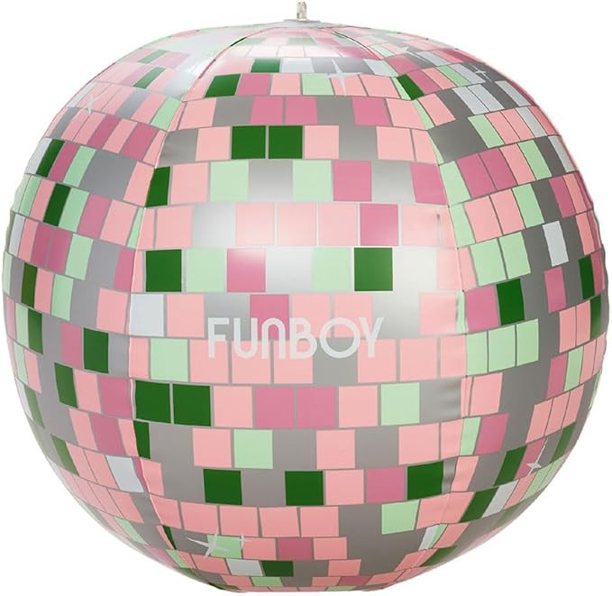 FUNBOY Oversized 20'' Inflatable Disco Metallic Ball Beach Ball Style Inflatable with Hang Loop | Amazon (US)