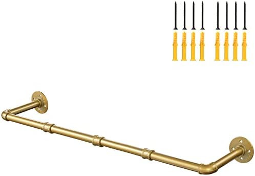 AddGrace Industrial Iron Pipe Clothing Garment Rack Wall Mounted Closet Rod Retail Display Rack C... | Amazon (US)