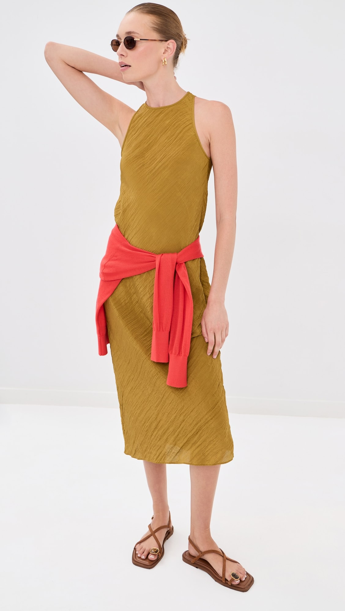 The Crinkle Slip Midi Bias Dress | Shopbop