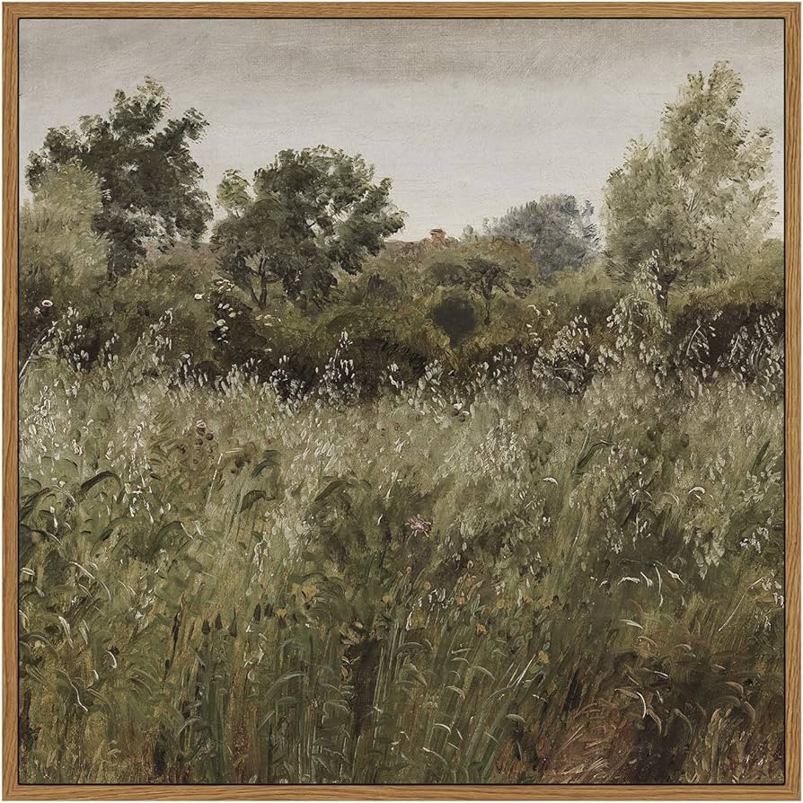 InSimSea Square Framed Canvas Wall Art Decor, 12"x12" Vintage Farmhouse Natural Field Wall Art Pr... | Amazon (US)