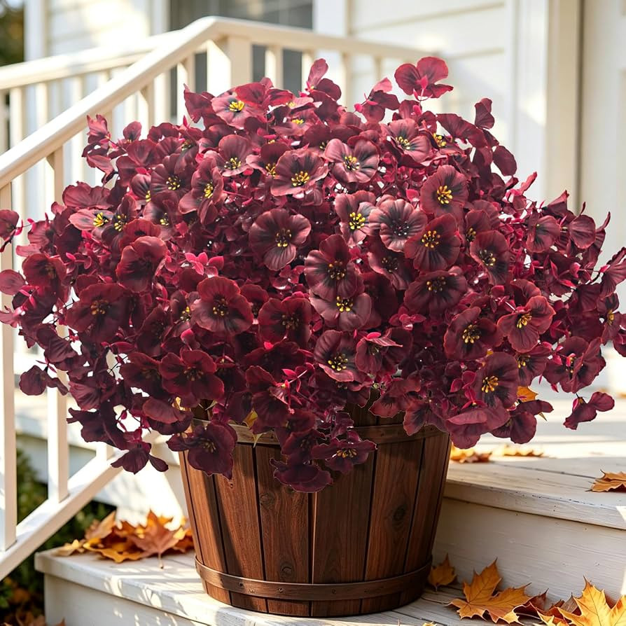16 Artificial Fall Pansy Flowers for Outdoors, UV Resistant Faux Plants | Amazon (US)