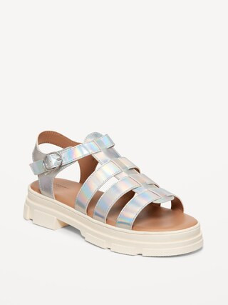 Chunky Faux-Leather Fisherman Sandals for Girls | Old Navy (US)