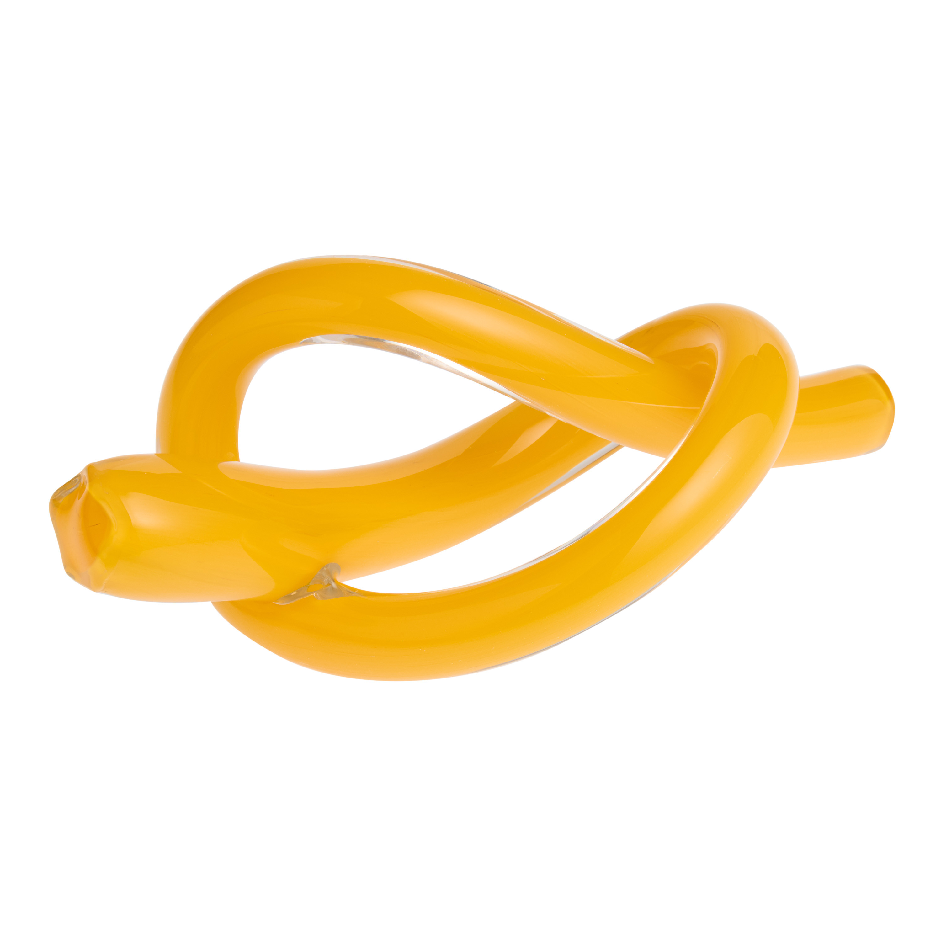 Orange Glass Art Deco Ribbon Knot Decor | World Market