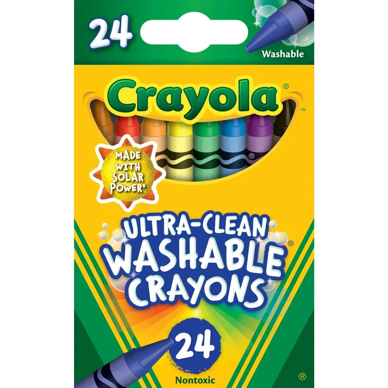 Crayola Ultra-Clean Washable Crayons, 24 Ct, Back to School Supplies for Kids, Classroom Supplies... | Walmart (US)