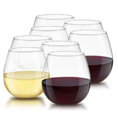 JoyJolt Spirits Stemless Wine Glasses for White or Red Wine - Set of 8 -15-Ounces | Target