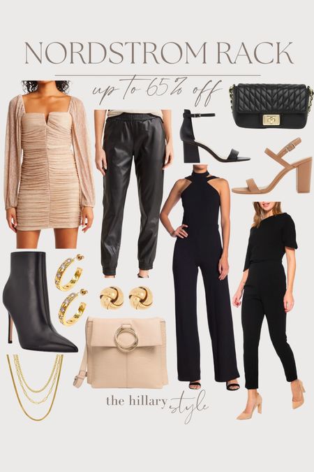 Nordstrom Rack up to 65% Off: Black
Jumpsuit // Leather Joggers // Gold Blouson Dress // Heeled Boots // Black Heels // Neutral Heels // Gold Layered Necklaces // Gold Hoops // Gold Knot Earrings // Handbags

#LTKFind #LTKfit #LTKstyletip